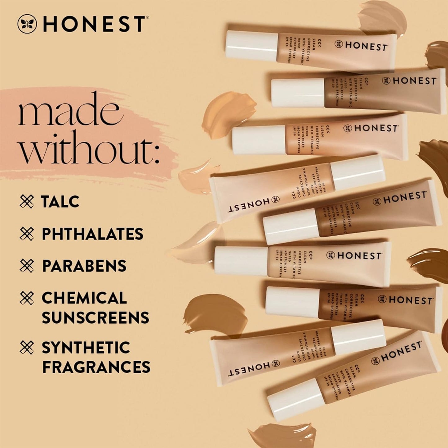 Honest Beauty CCC Clean Corrective with Vitamin C Tinted Moisturizer - Mineral SPF 30 - Vegan + Cruelty Free - Alabaster Fair Light, 1 fl oz